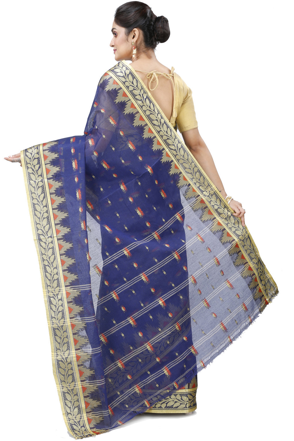 Naby Blue Pure Cotton Gunjan Tant Saree (934)